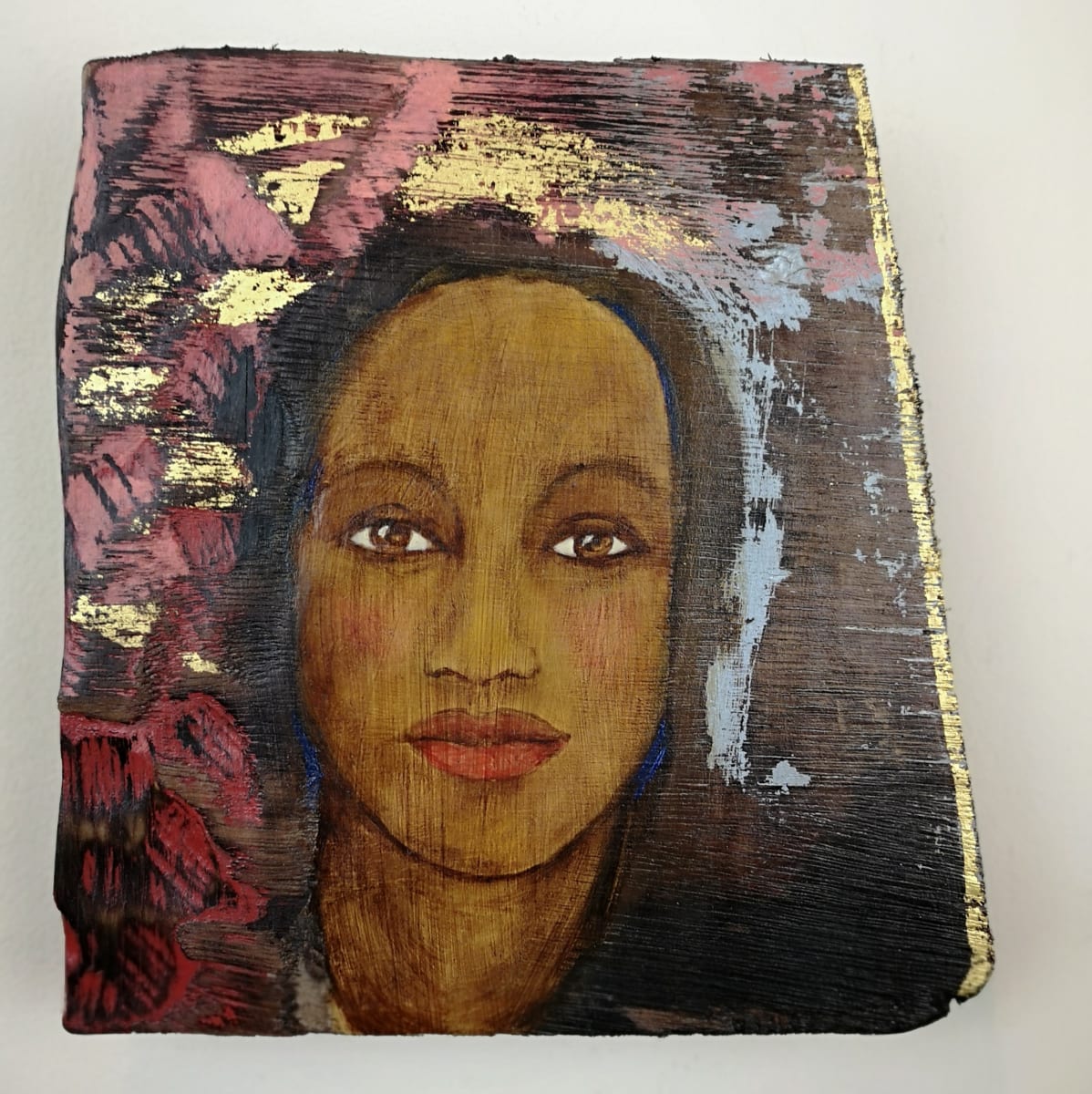 tema-icon 126  Image: Thonett Icon Painting 126. Collaboration work between Markus Thonett (background in mixed media) and Tessa Thonett (face in oils)