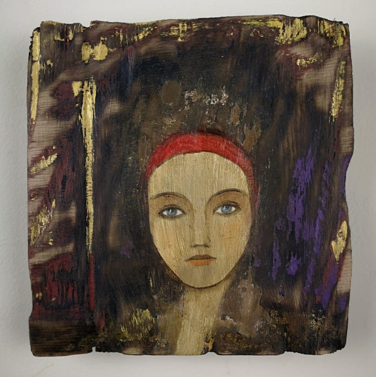 tema-icon 138 by Tessa Thonett  Image: Thonett Icon Painting 138. Collaboration work between Markus Thonett (background in mixed media) and Tessa Thonett (face in oils)