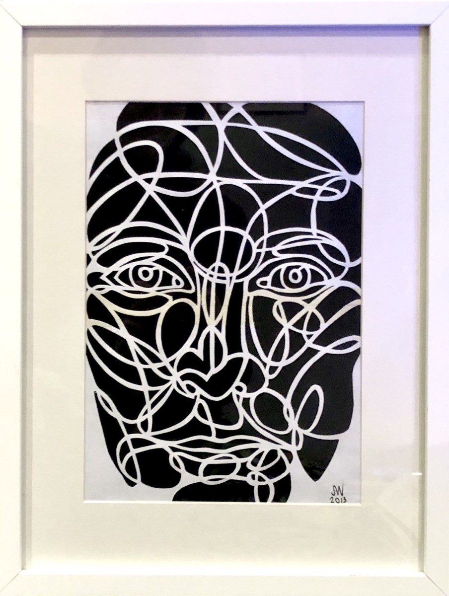 Anne (Schablonenschnitt / Stencil), Face It Serie by Susanne Wawra 