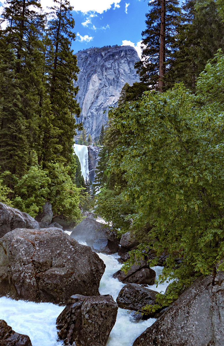From John Muir Trail of Merced River and Vernal Falls and Liberty Cap by Rodney Buxton 