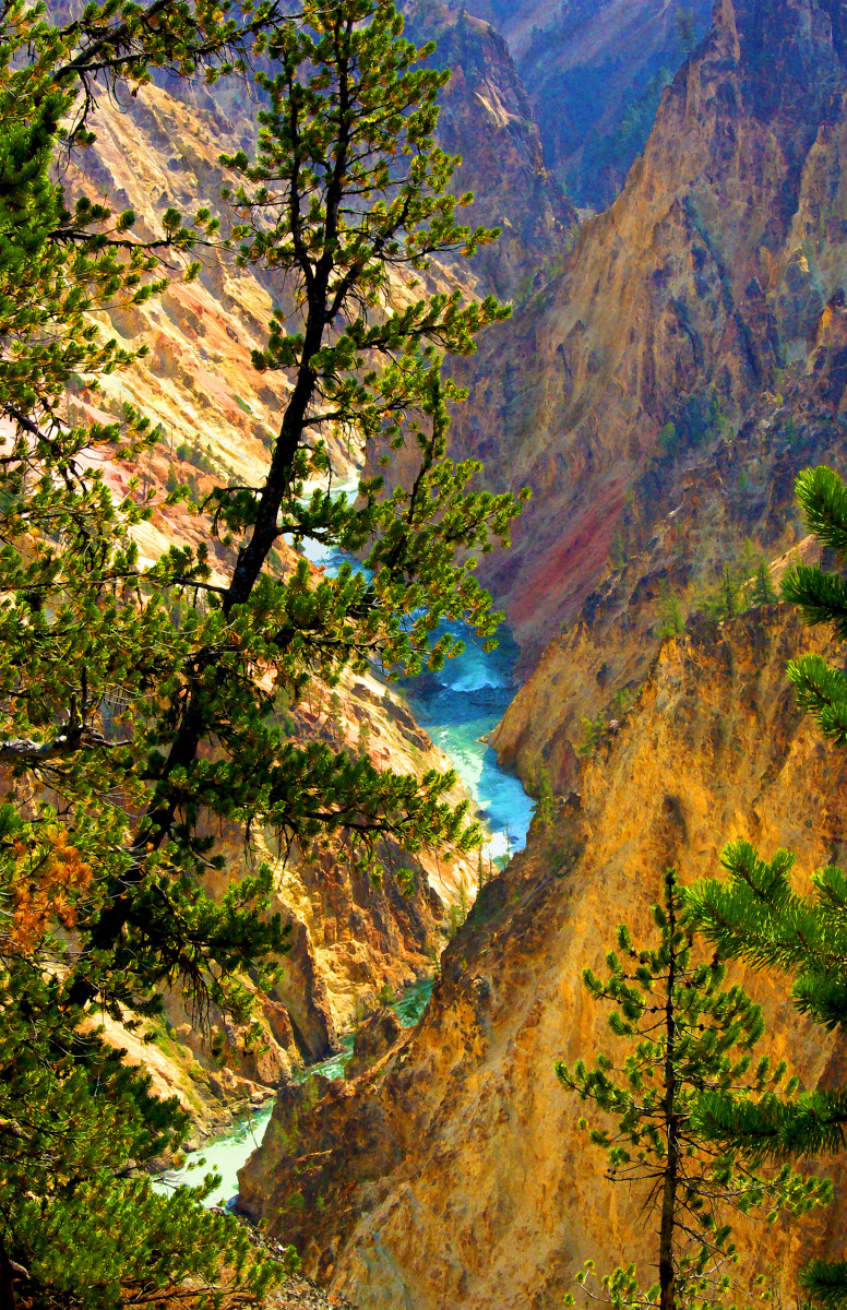 Grand Canyon of the Yellowstone River, Morning by Rodney Buxton 