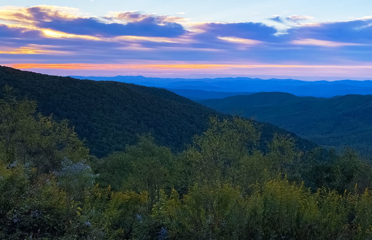 Blue Ridge Mountains Pisgah Sunrise by Rodney Buxton 