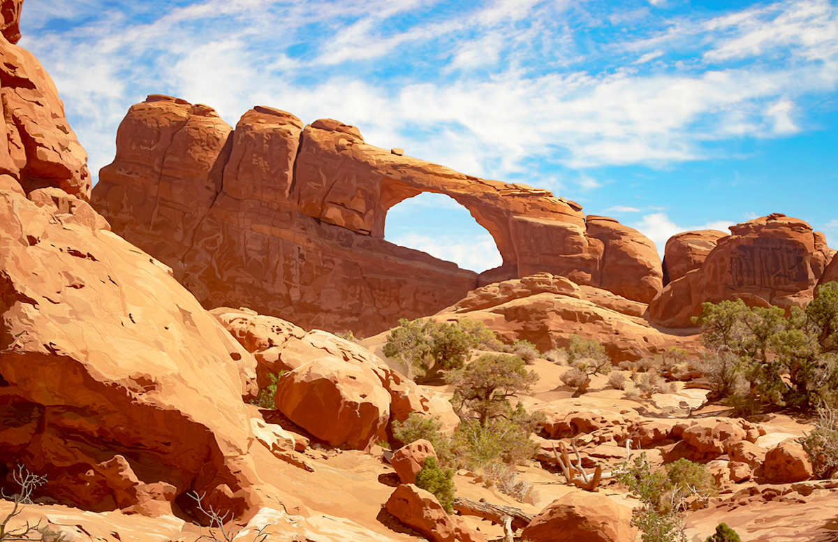 Skyline Arch Morning by Rodney Buxton 