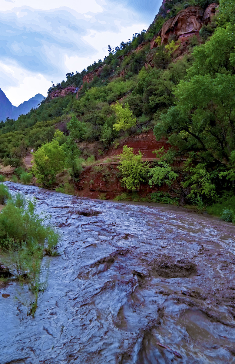 Swollen Virgin River, Morning by Rodney Buxton 