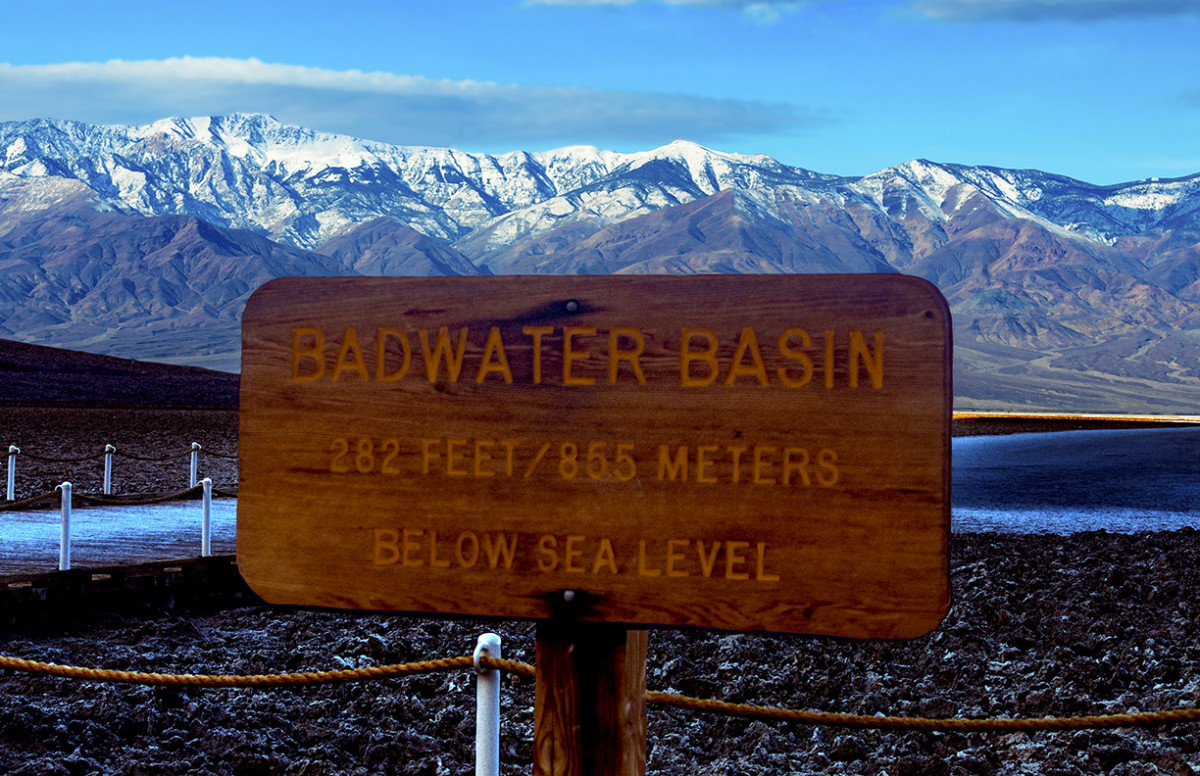 Telescope Peak from Badwater Basin Morning by Rodney Buxton 