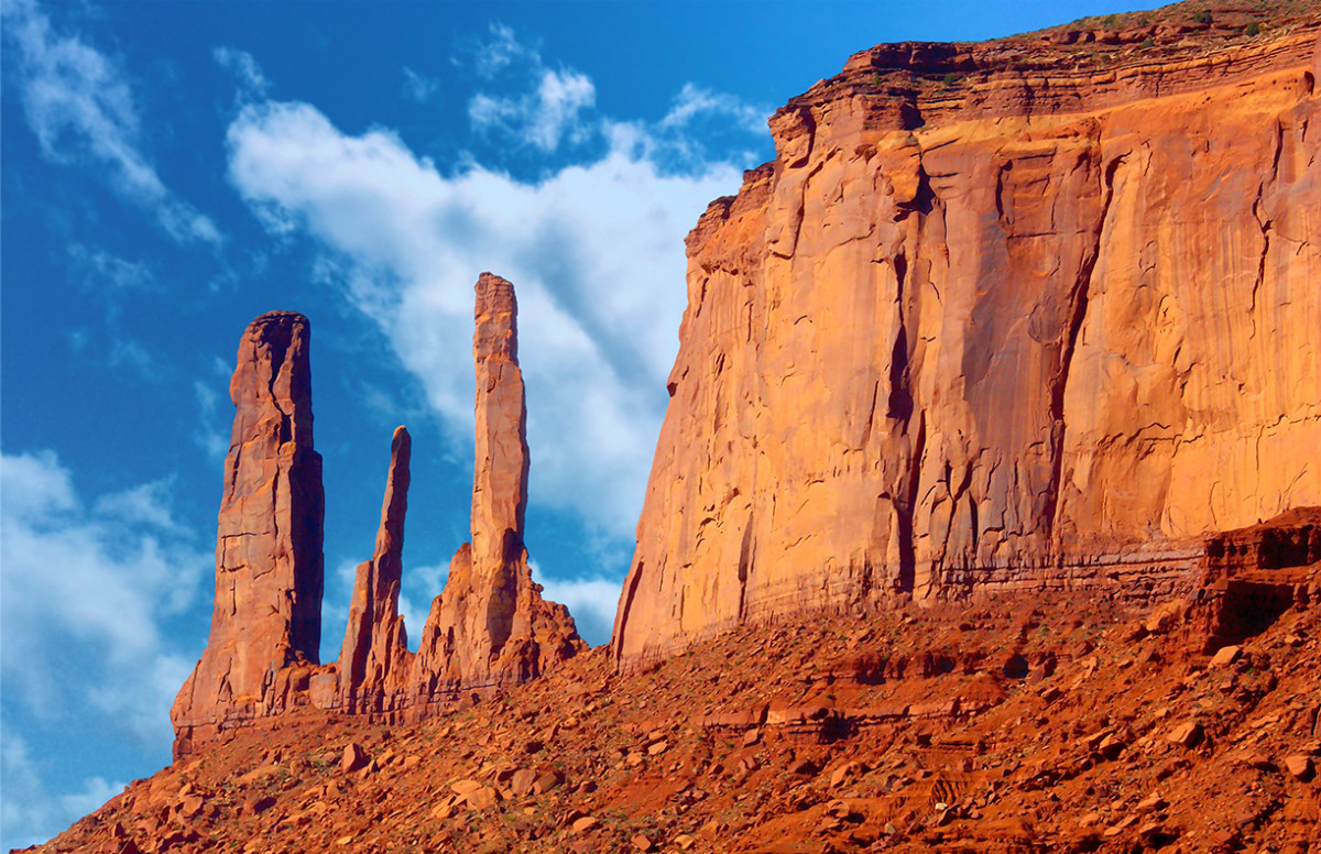 The Family Spires and Mitchell Mesa Morning by Rodney Buxton 