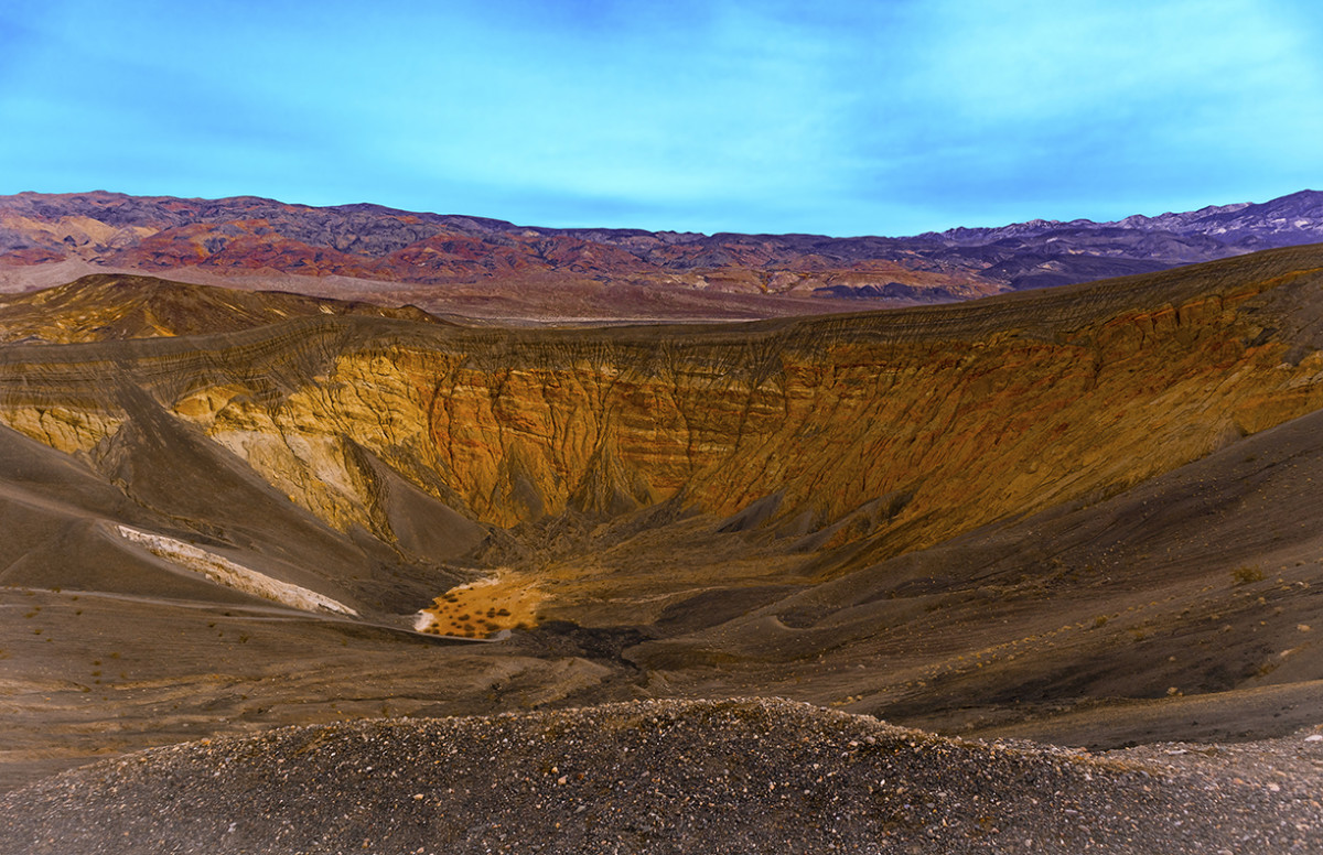 Ubehebe Volcano Crater Morning by Rodney Buxton 