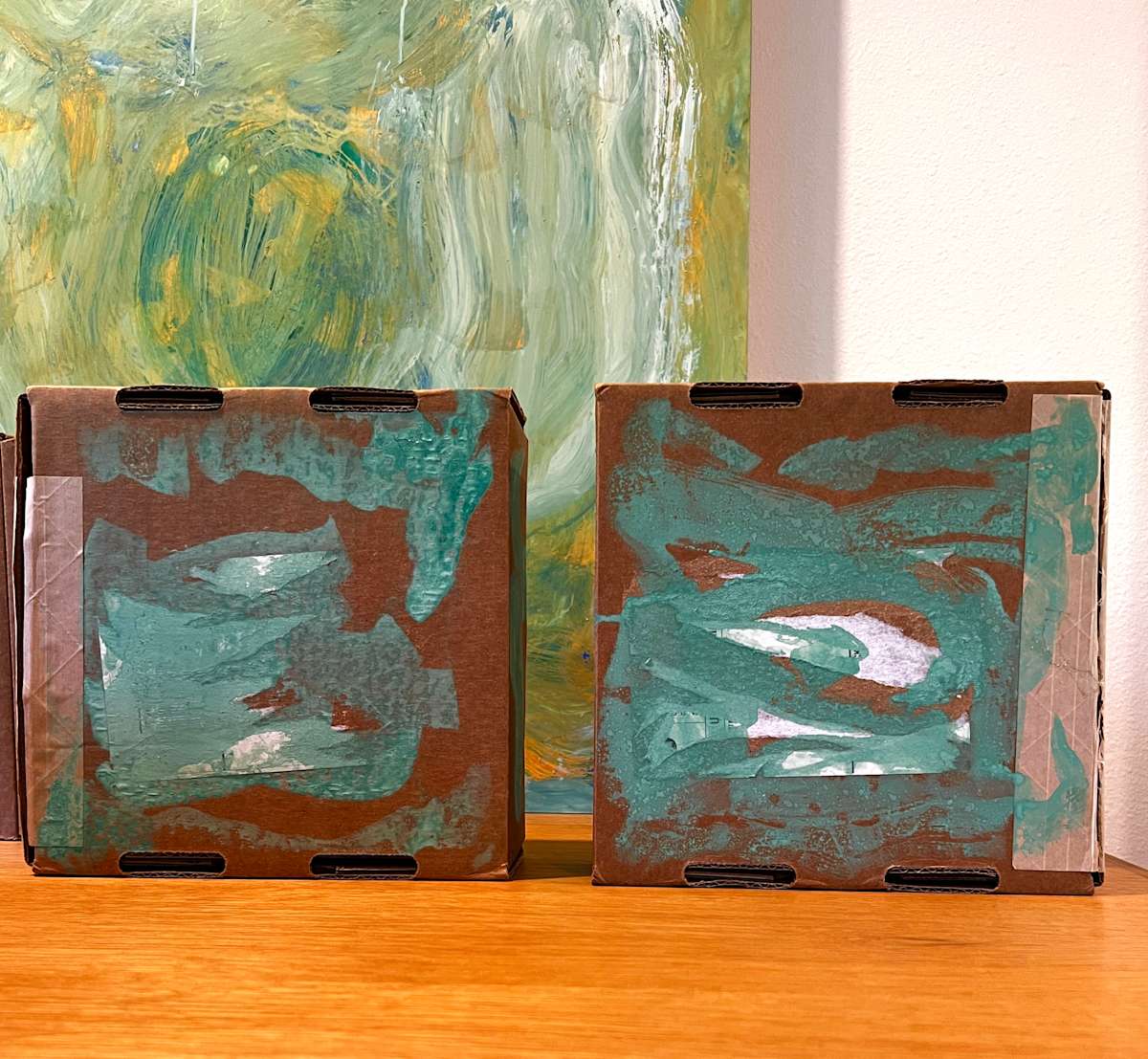 Lichen Box Diptych by Sherri Silverman  Image: rough studio photo