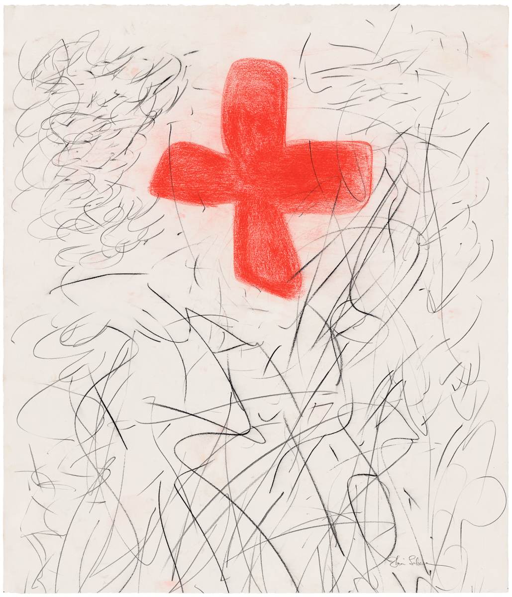 Matthew Gets Gestural (pink cross) by Sherri Silverman 