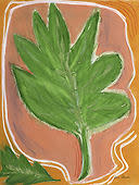 Birthday (Pink Leaves on Orange) by Sherri Silverman 