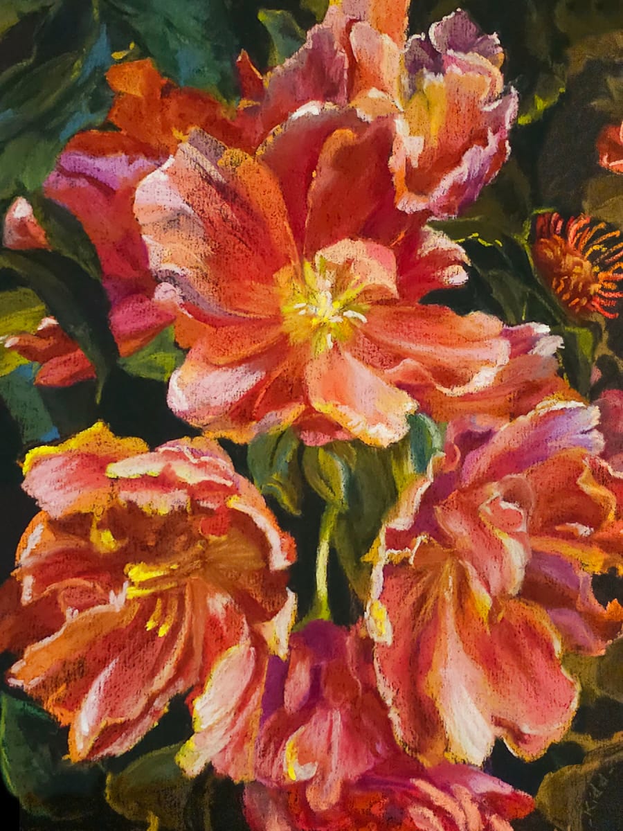 Crimson Tulips a Blaze by HEIDI KIDD 