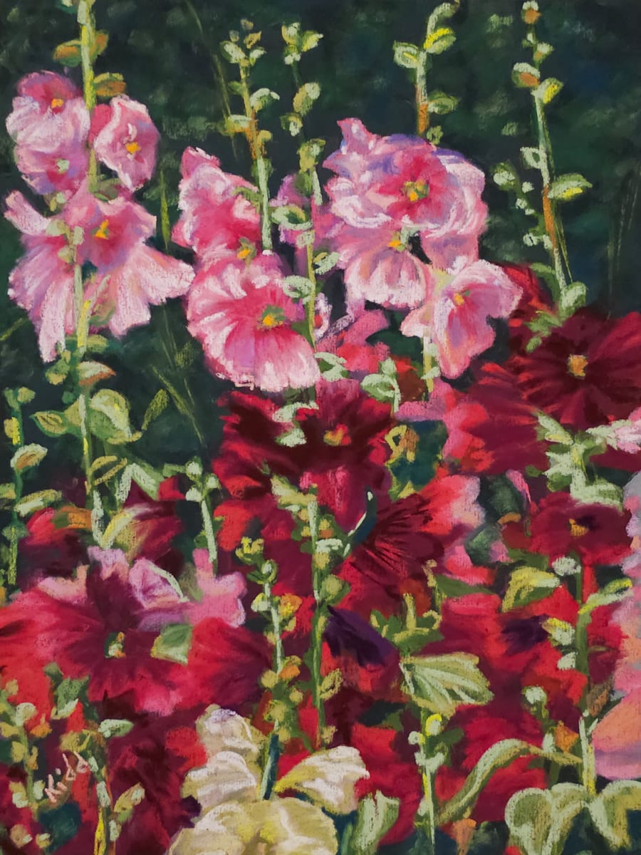 Hollyhocks in Bloom by HEIDI KIDD 