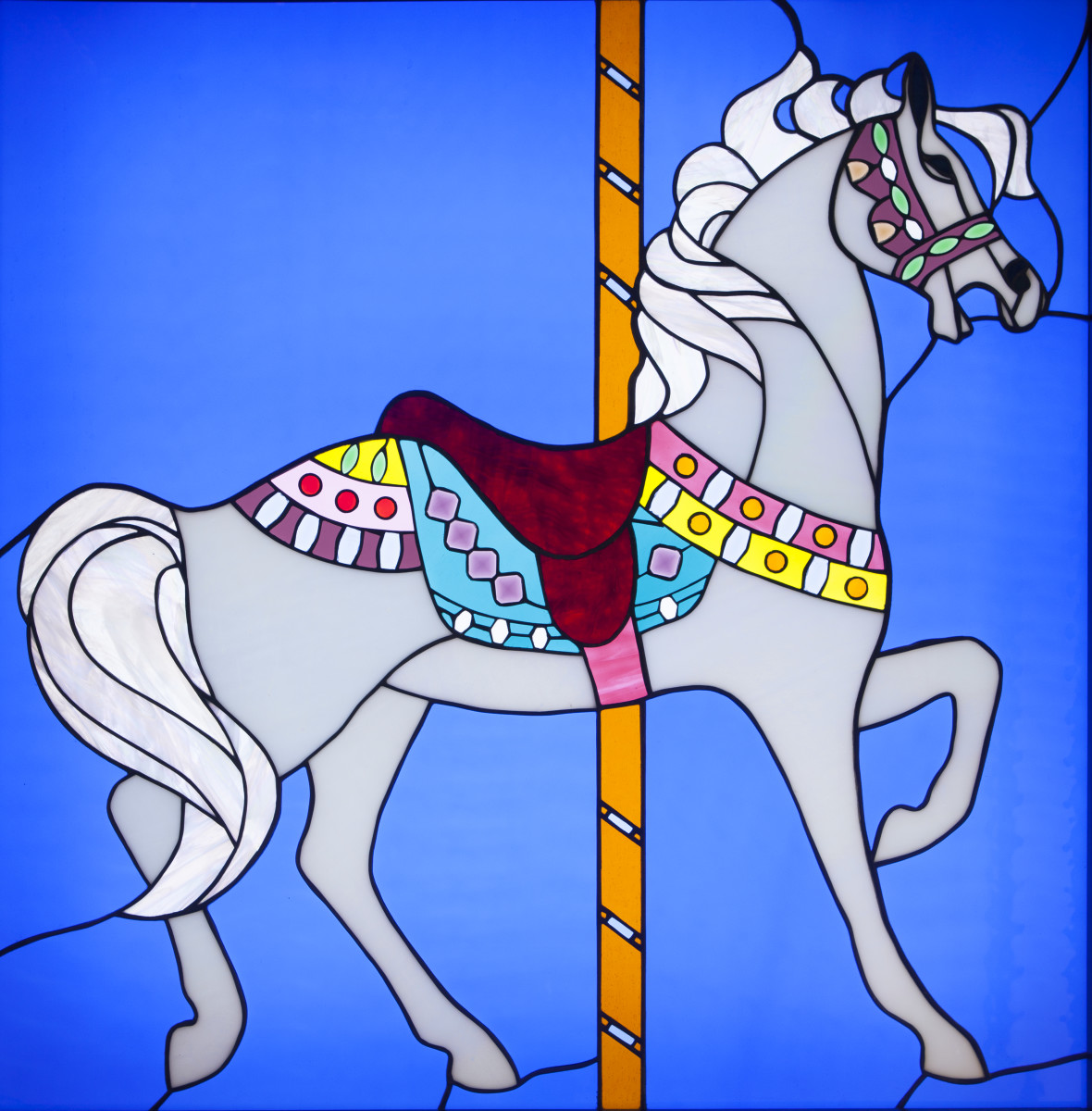 Carousel Horse (Blue) by Sledd-Winger Glassworks 