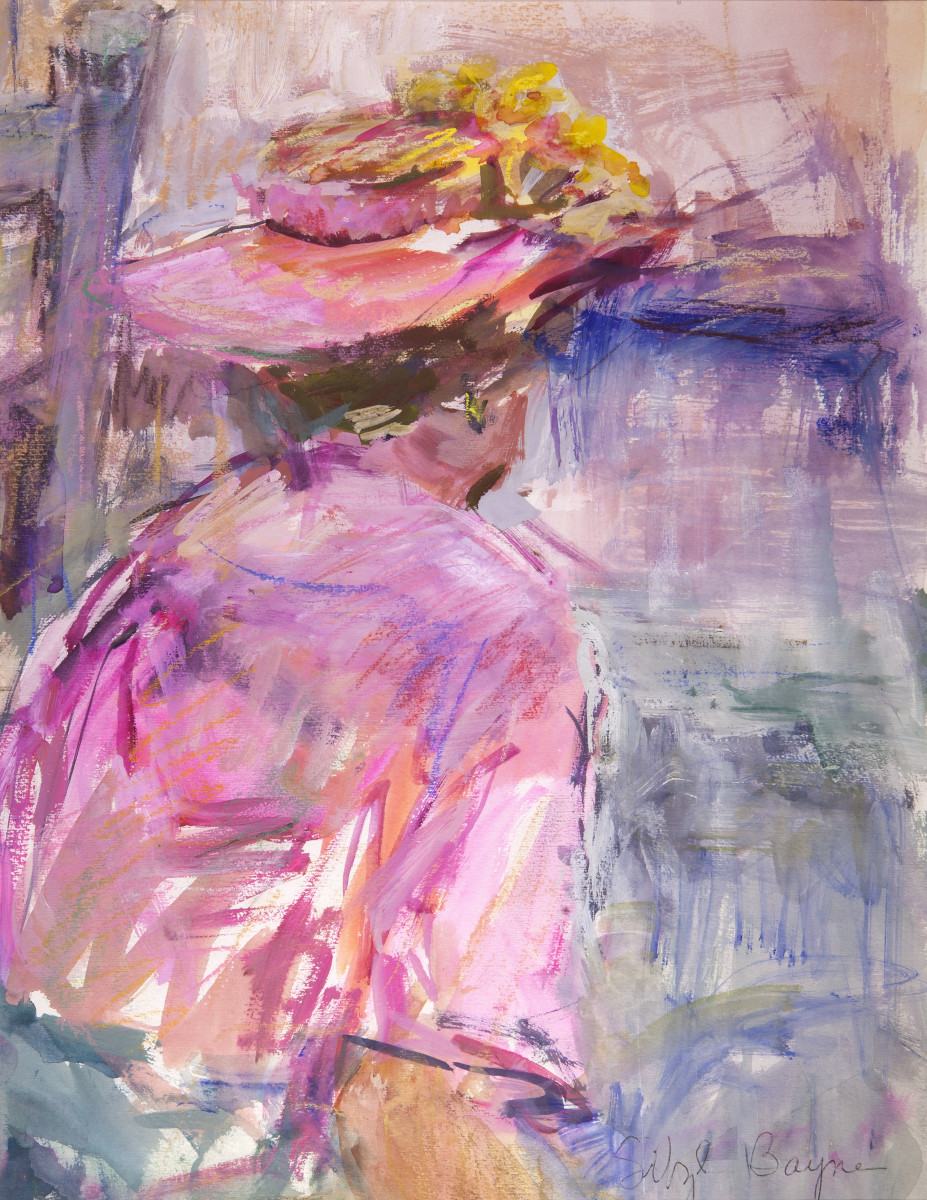 Waiting- Lady in Pink by Sibyl Bayne 