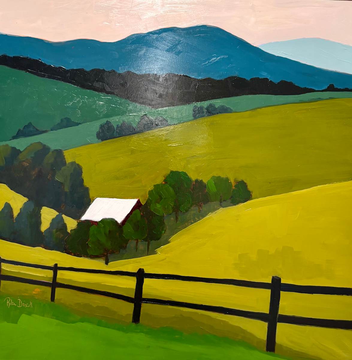 Pink Sky, Blue Ridge by Rita Driscoll 
