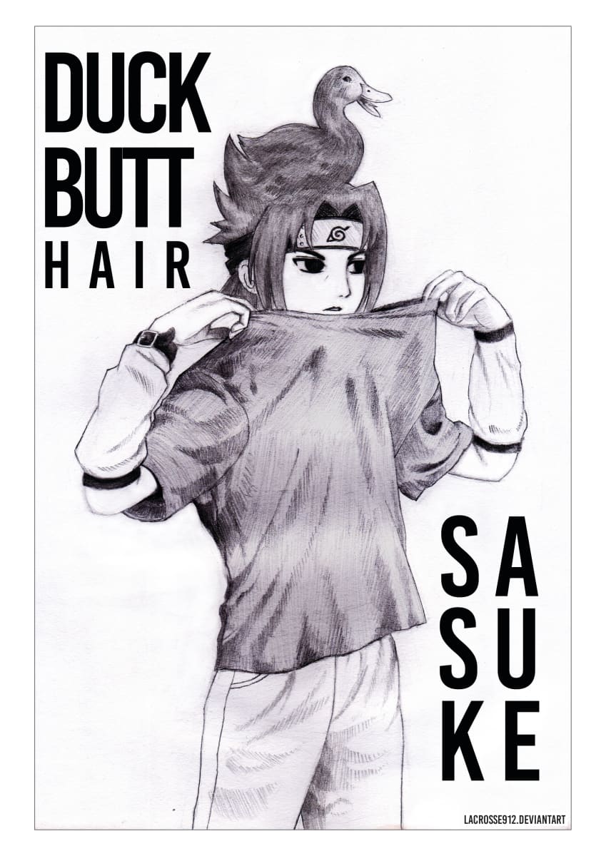 Fanart - Naruto: Duck Butt Hair Sasuke by TheBadPractice 