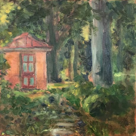Burwell Necessary  (Plein Air Sketch) 36.079894N  79.10078W 