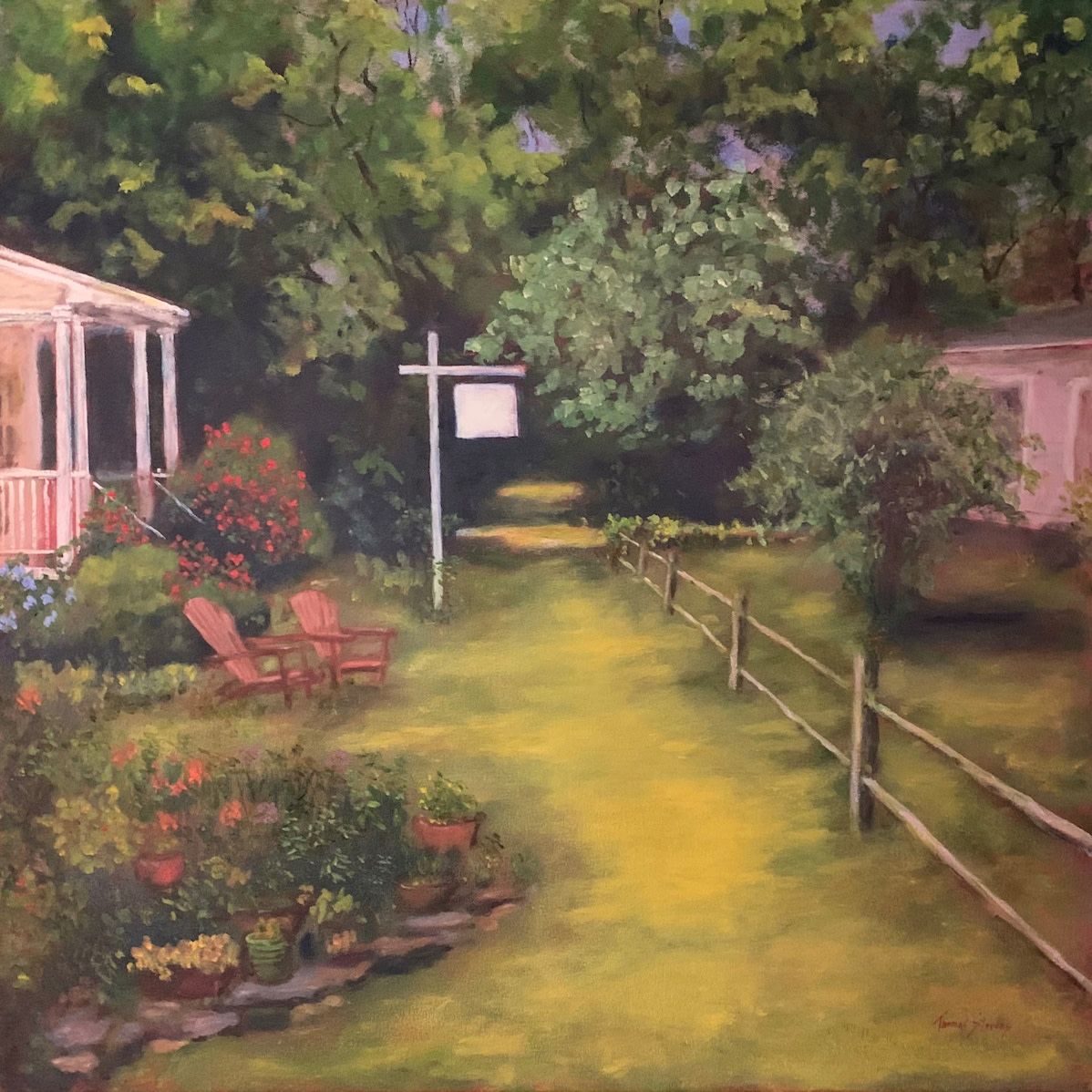 Cedar Walk Garden (Cedar Walk Series) 36.075319N  79.100936W by Thomas Stevens 