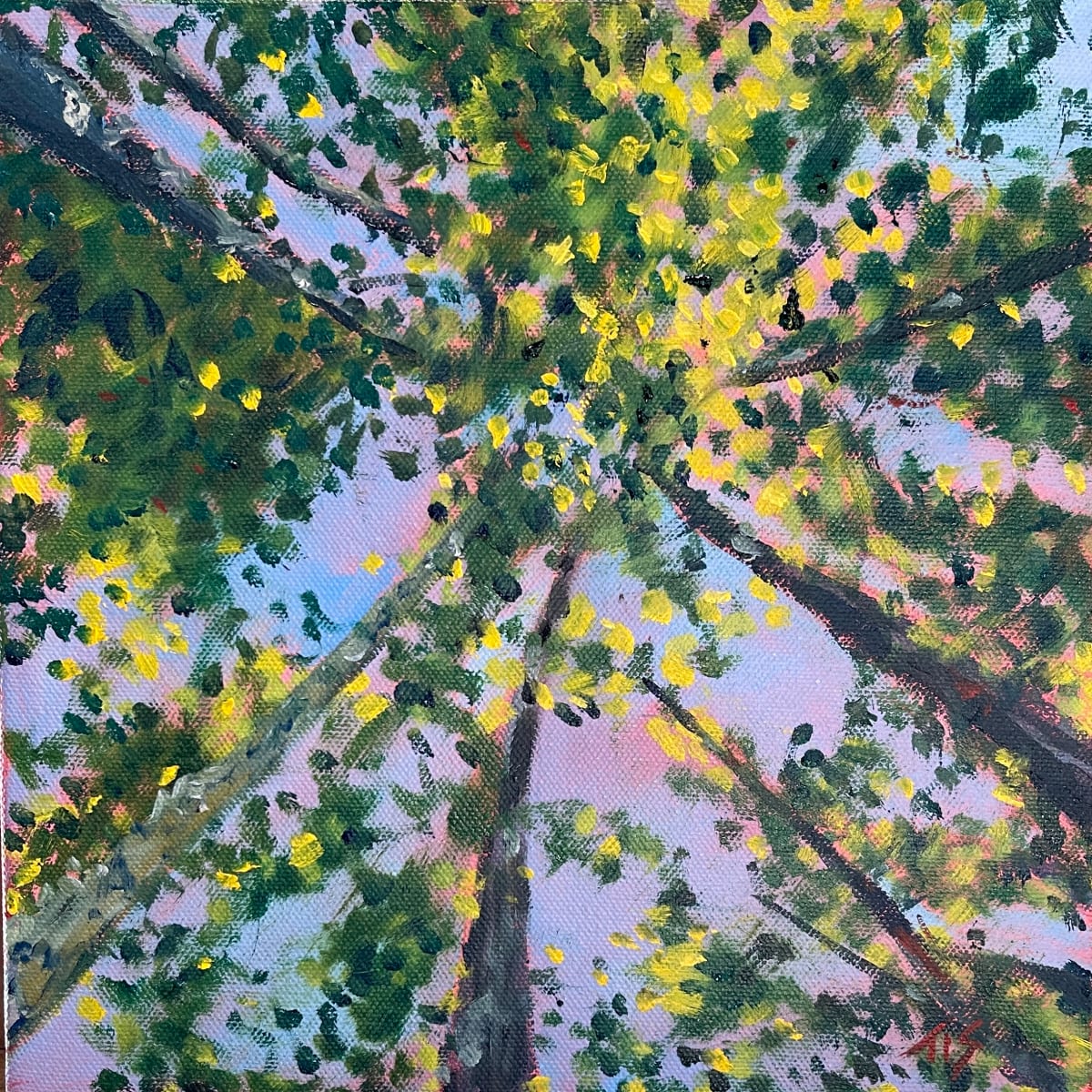 Straight Up Into Glinty Leaf Frissons by Thomas Stevens 