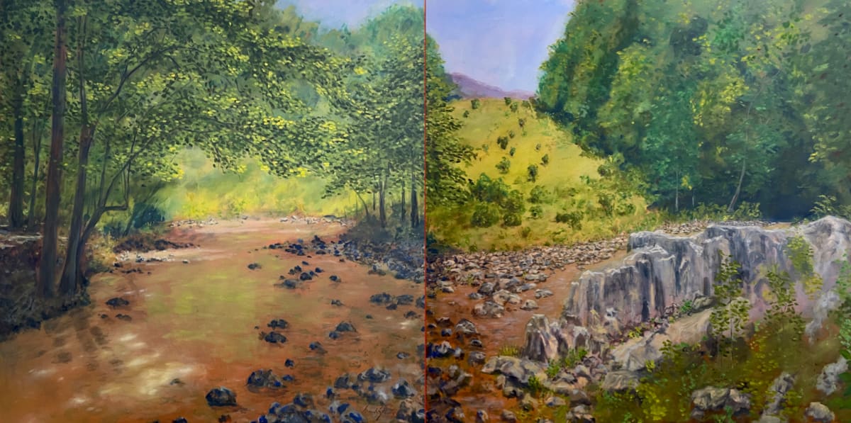 New Hope Creek Tranquility by Thomas Stevens  Image: New Hope Creek Tranquility - Diptych
