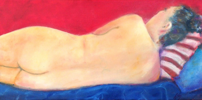 Reclining Nude (Red) by Thomas Stevens 