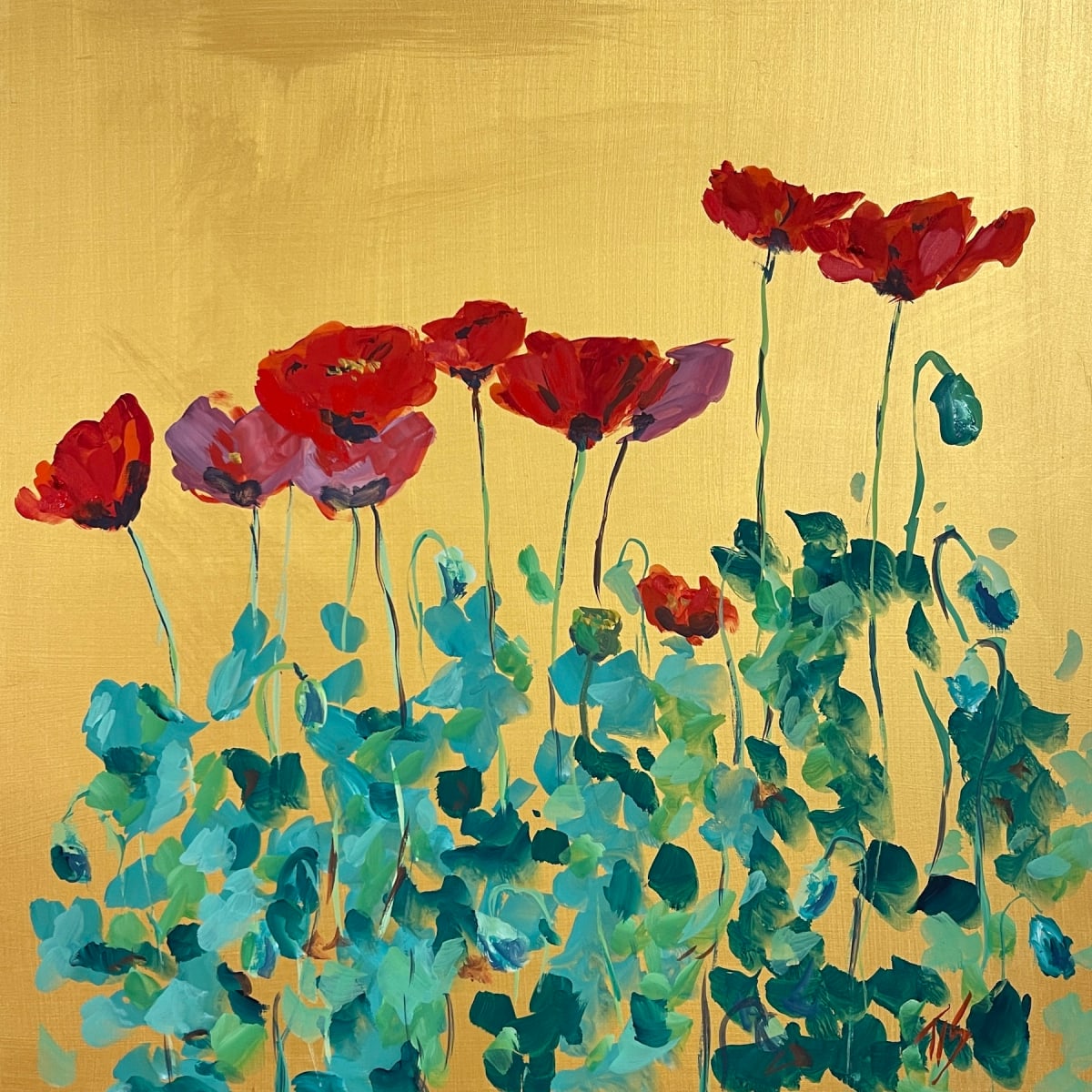 Creekside Garden Poppies II (sketch) by Thomas Stevens 