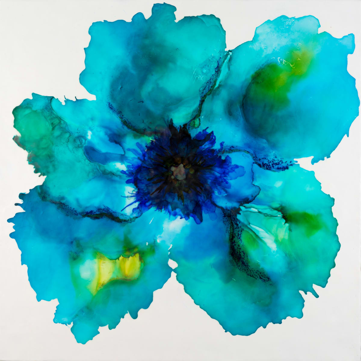 Big Poppy by Deborah Llewellyn  Image: 33"x33" - Mixed media & encaustic on wood panel