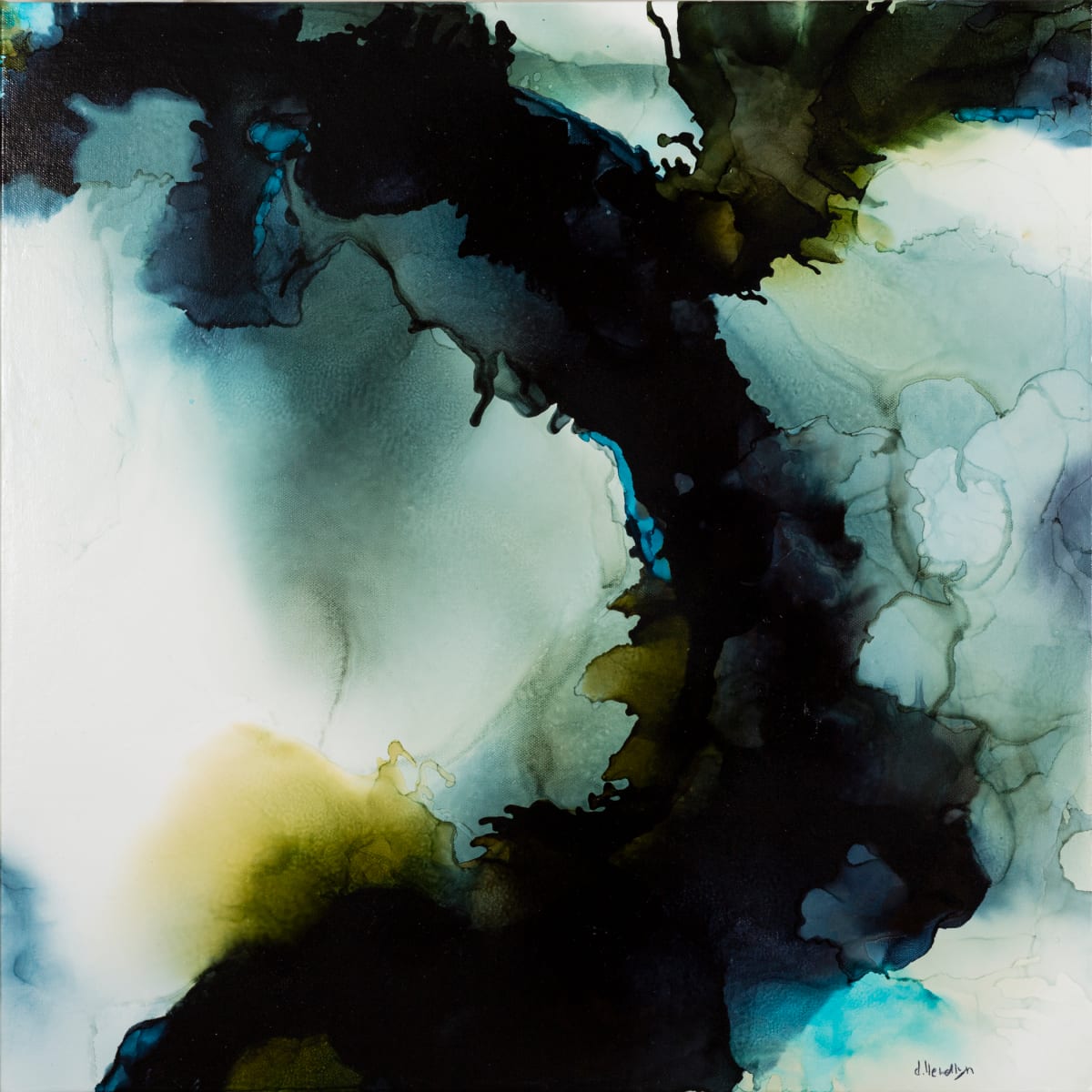 Juniper Noir by Deborah Llewellyn  Image: 24"x24" - mixed media on canvas
