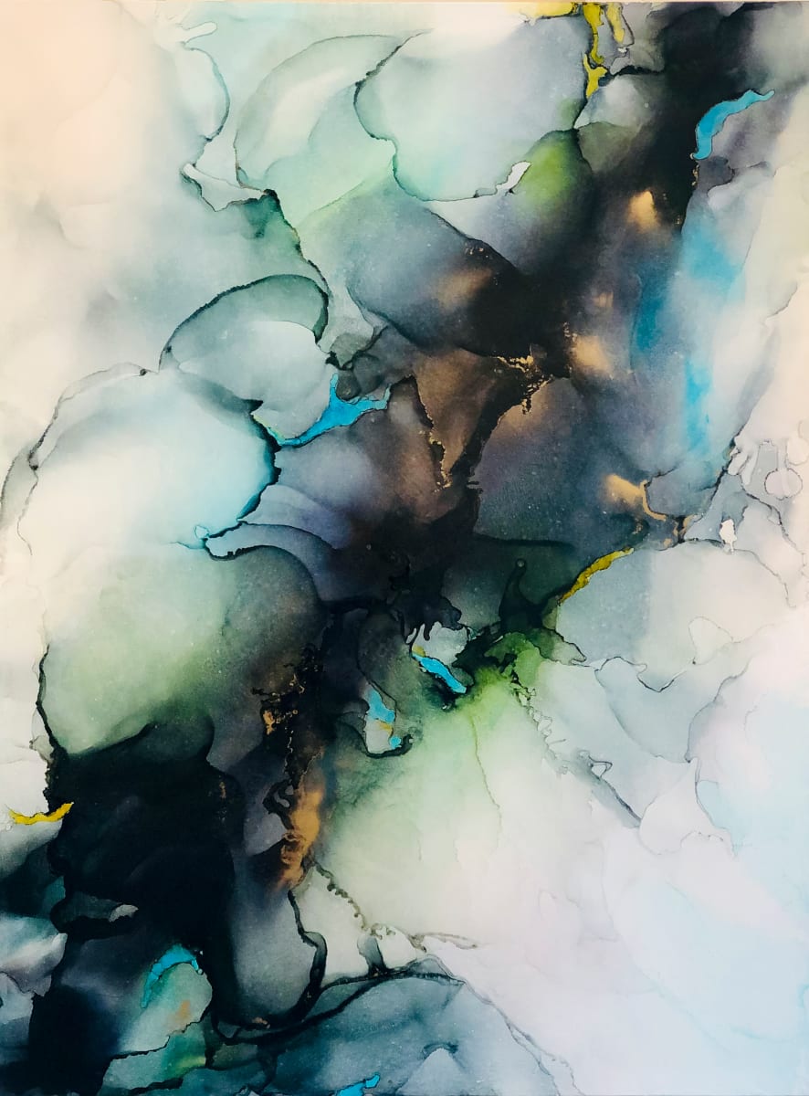 Smokes Shadow by Deborah Llewellyn  Image: 48"x36" - mixed media on canvas