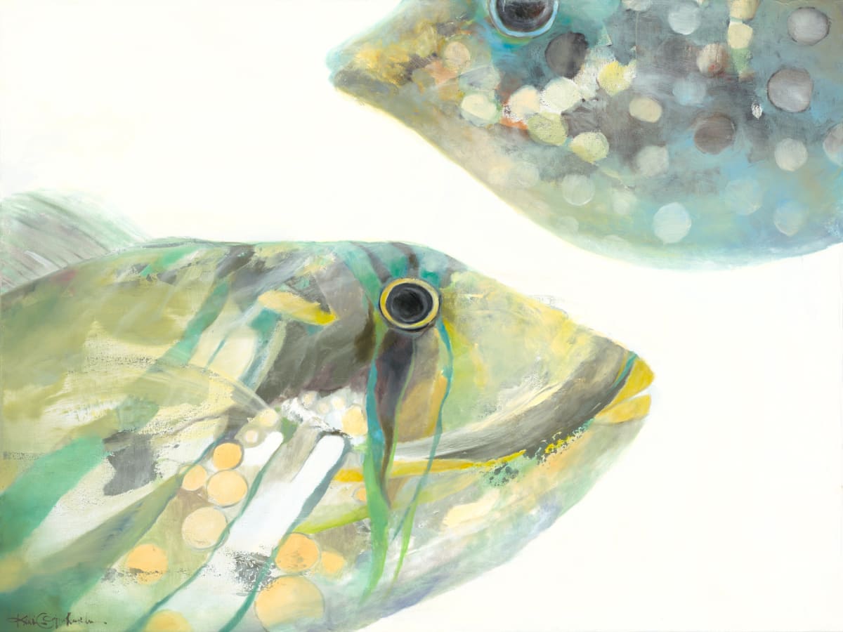 Fish 1_'Humu & Puffer'_36x48 by Kristie  Fujiyama Kosmides 