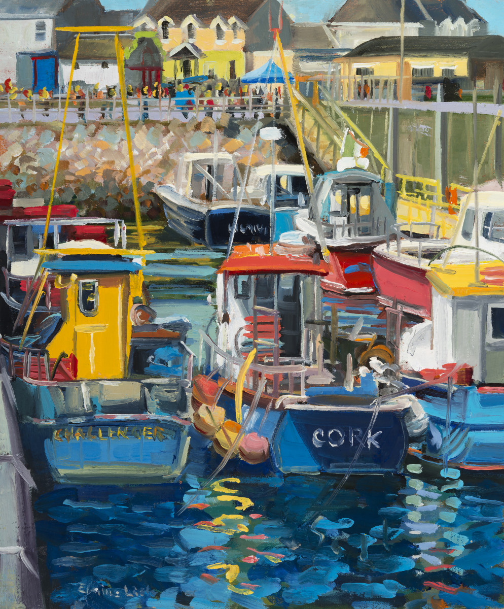 Blue Boats Kilmore Quay by Elaine Lisle 