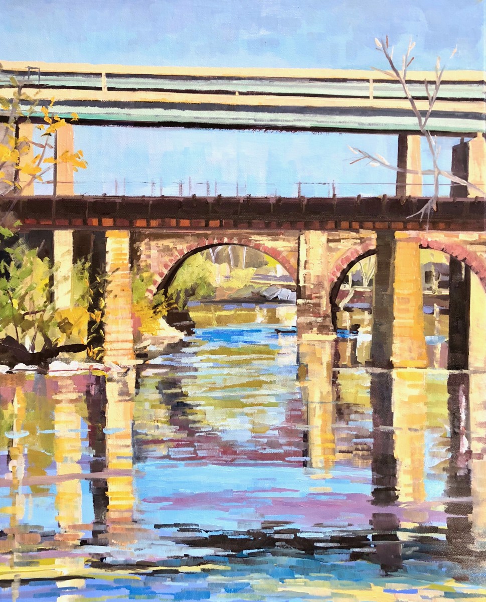 Afternoon Bridge Reflections by Elaine Lisle 