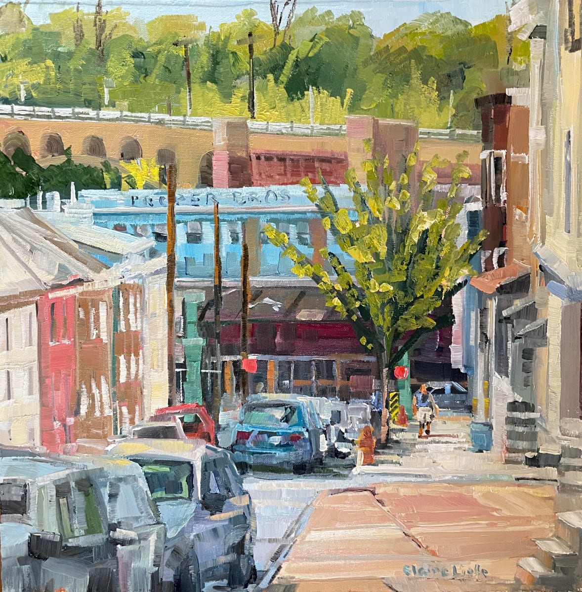 Cloudy Day Manayunk by Elaine Lisle 
