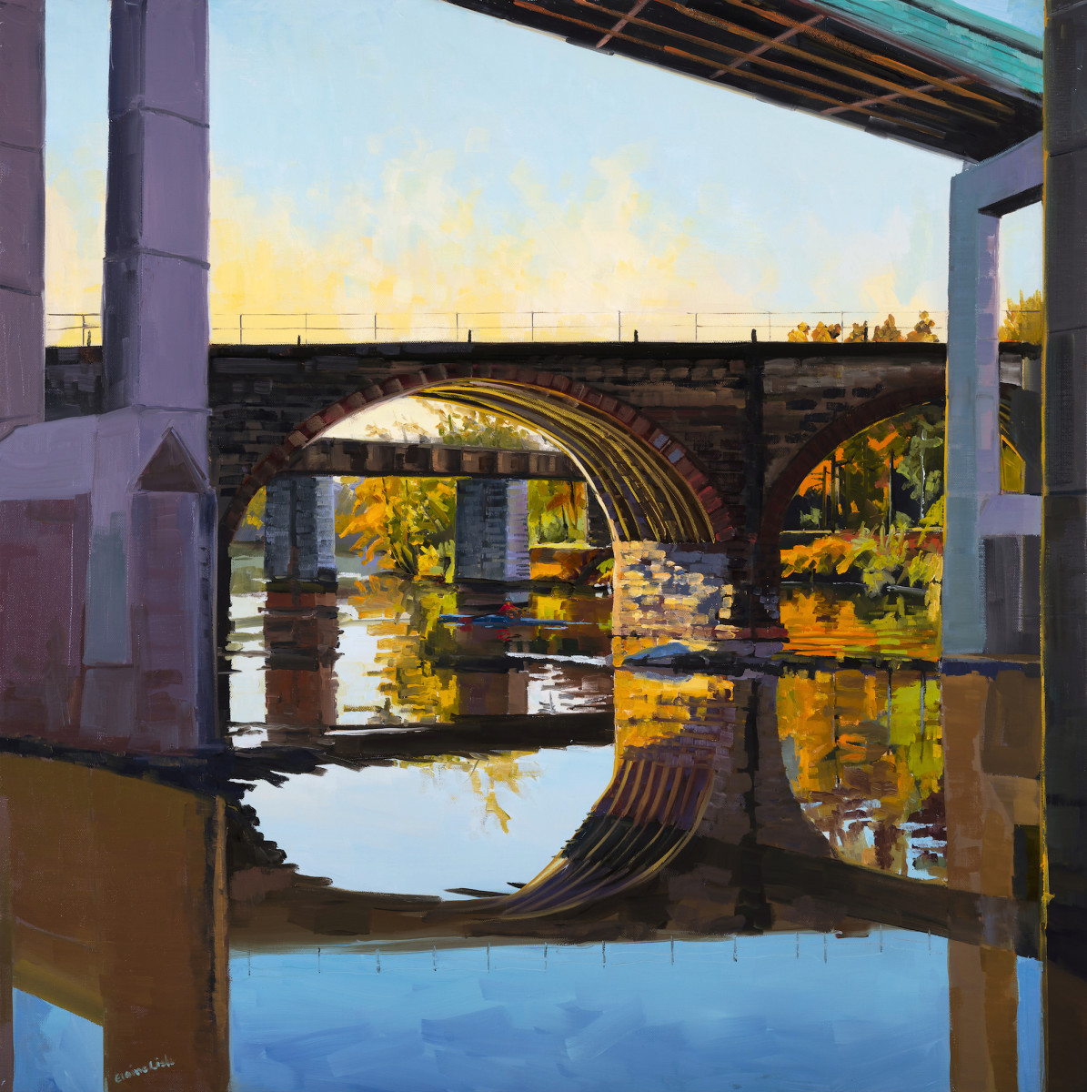Fall Light Three Bridges by Elaine Lisle 