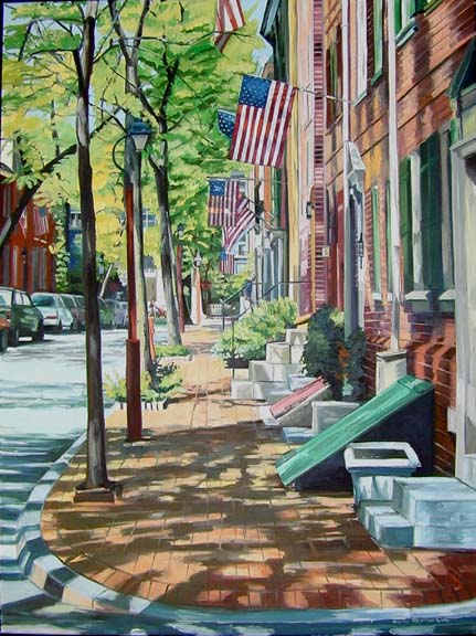 Flags on Delancey by Elaine Lisle, Image 1.