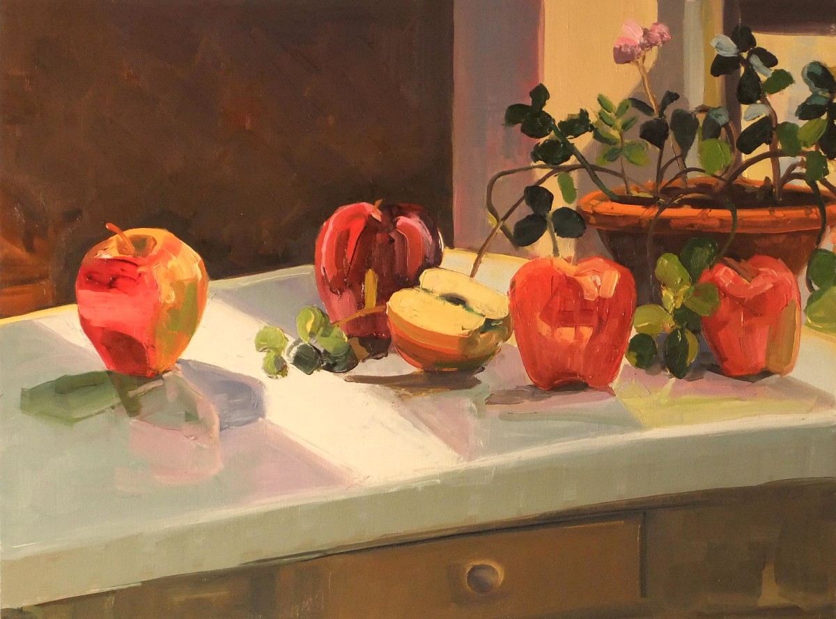 Apples with Plant by Elaine Lisle 