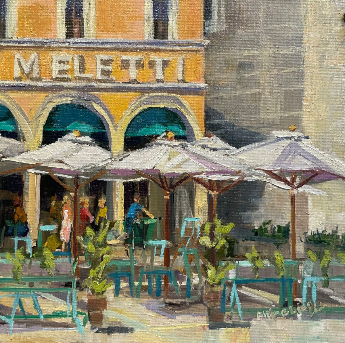 Hot Day Plaza Del Polpo by Elaine Lisle  Image: Ascoli Piceno, Italy