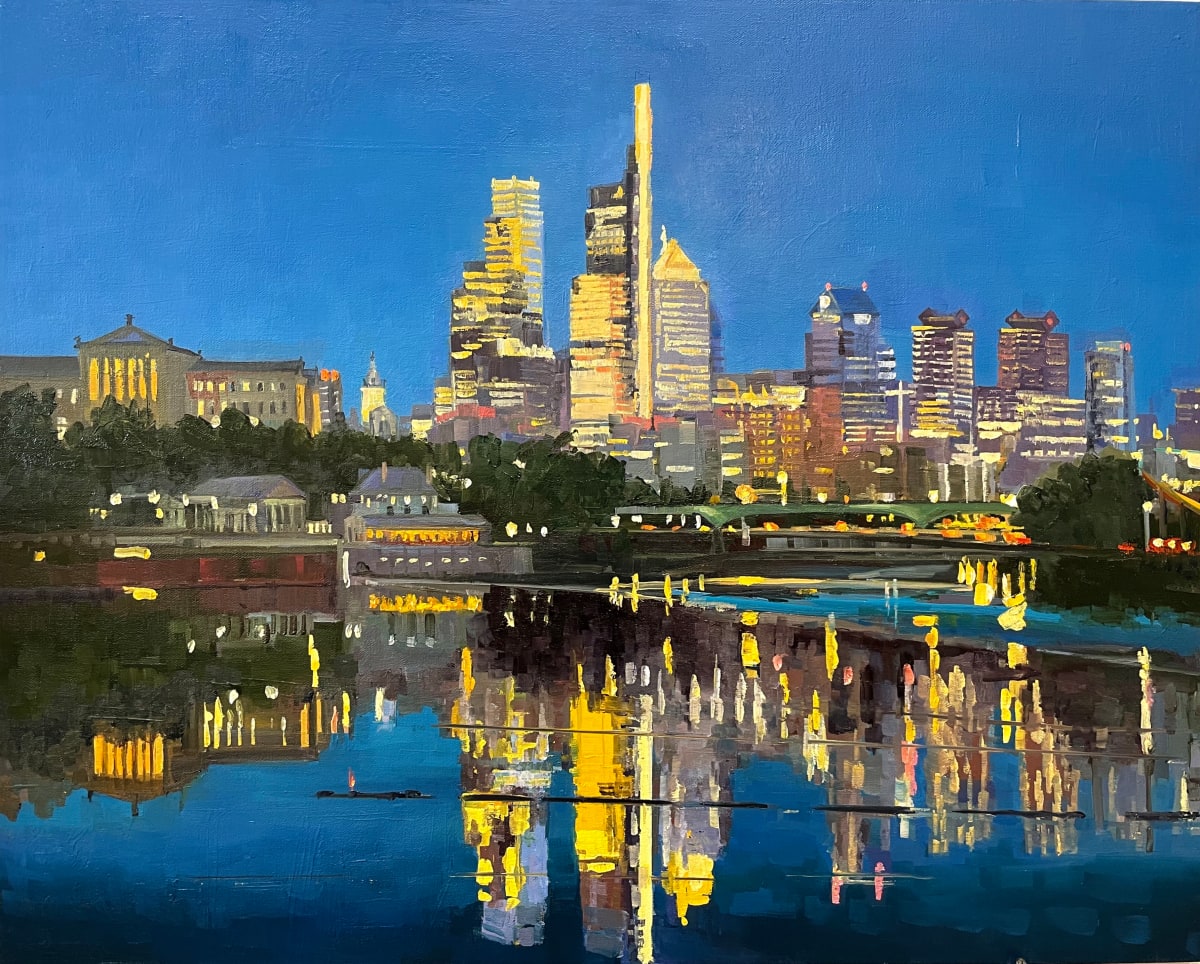 philly night reflections by Elaine Lisle 