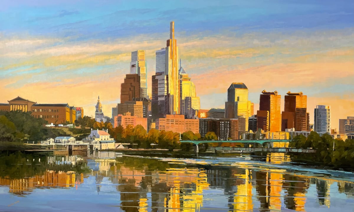 Light on the City at Dusk 