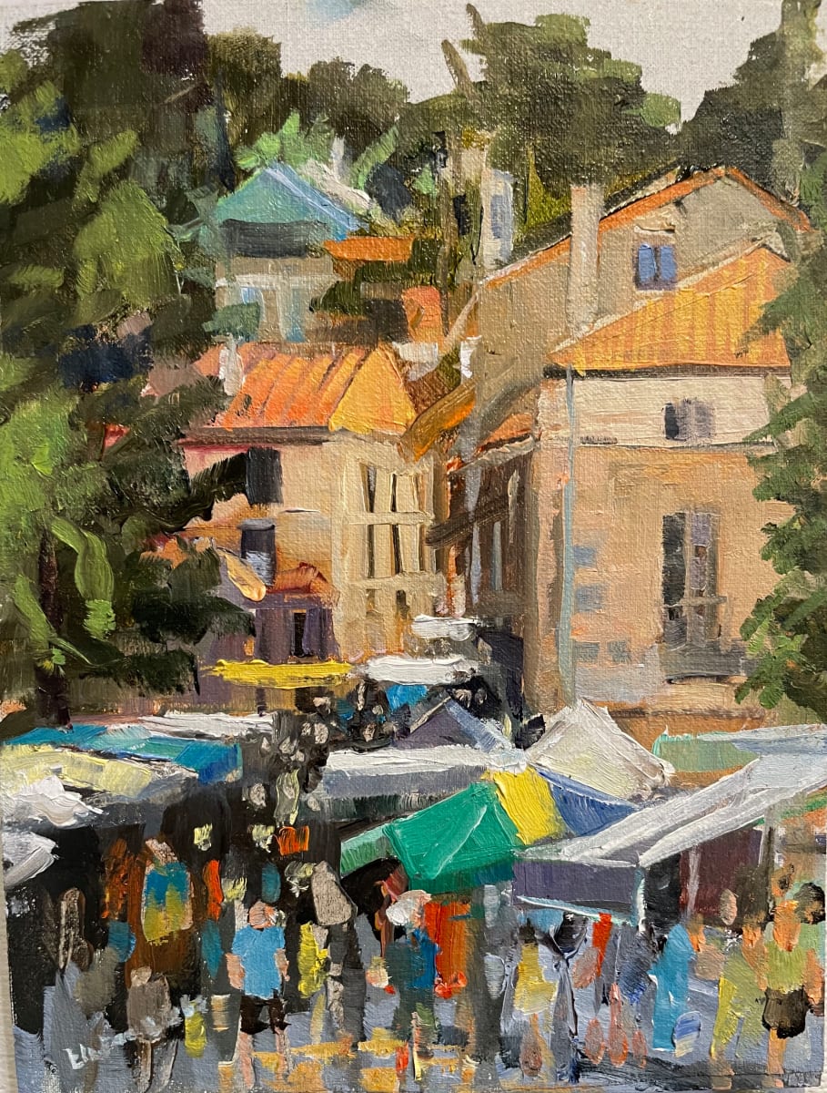 Riberac Market Day by Elaine Lisle 