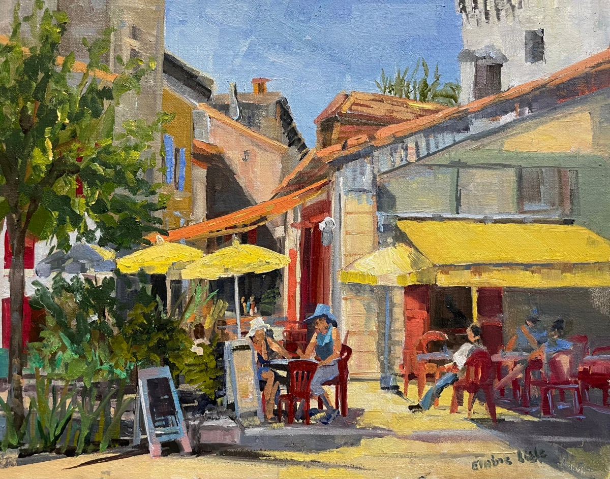 Bordeilles Café by Elaine Lisle 
