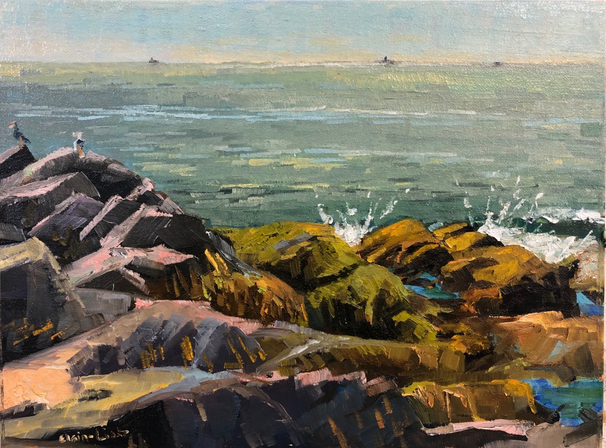 Two Gulls Lobster Cove by Elaine Lisle 