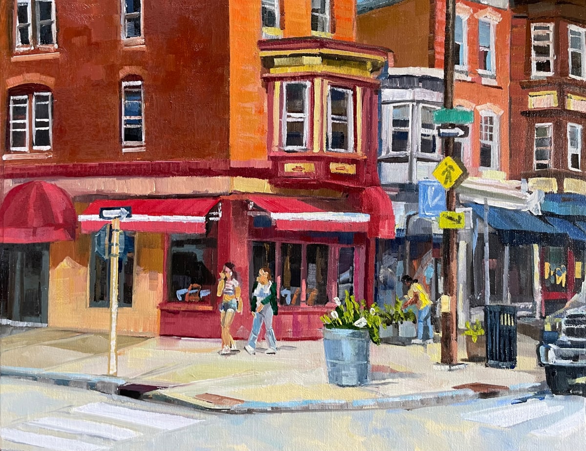 Red corner on Main Street. by Elaine Lisle 
