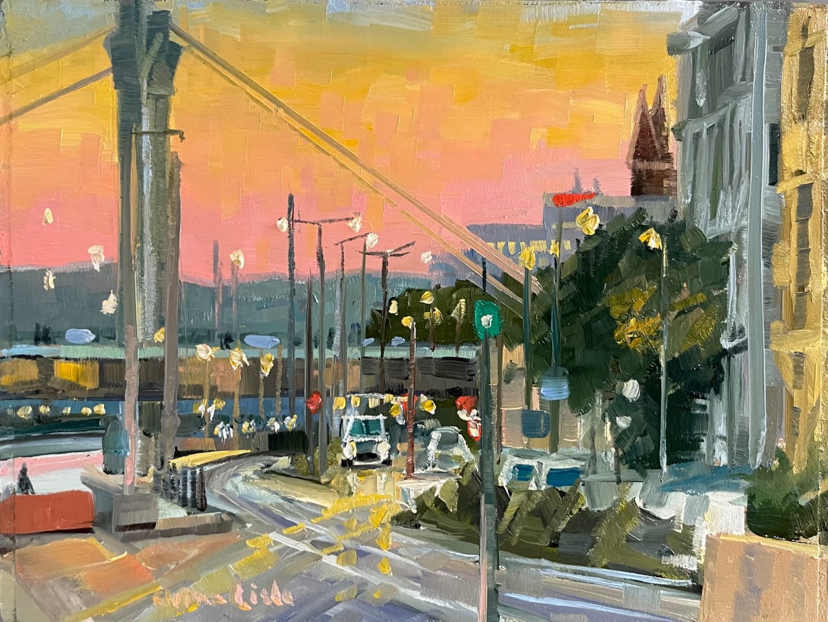 Sunset Erzebet Bridge, Budapest by Elaine Lisle, Image 1.