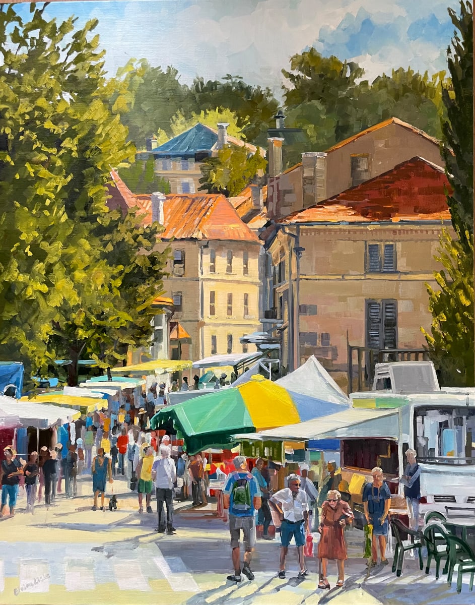 Riberac Market Day Color by Elaine Lisle 
