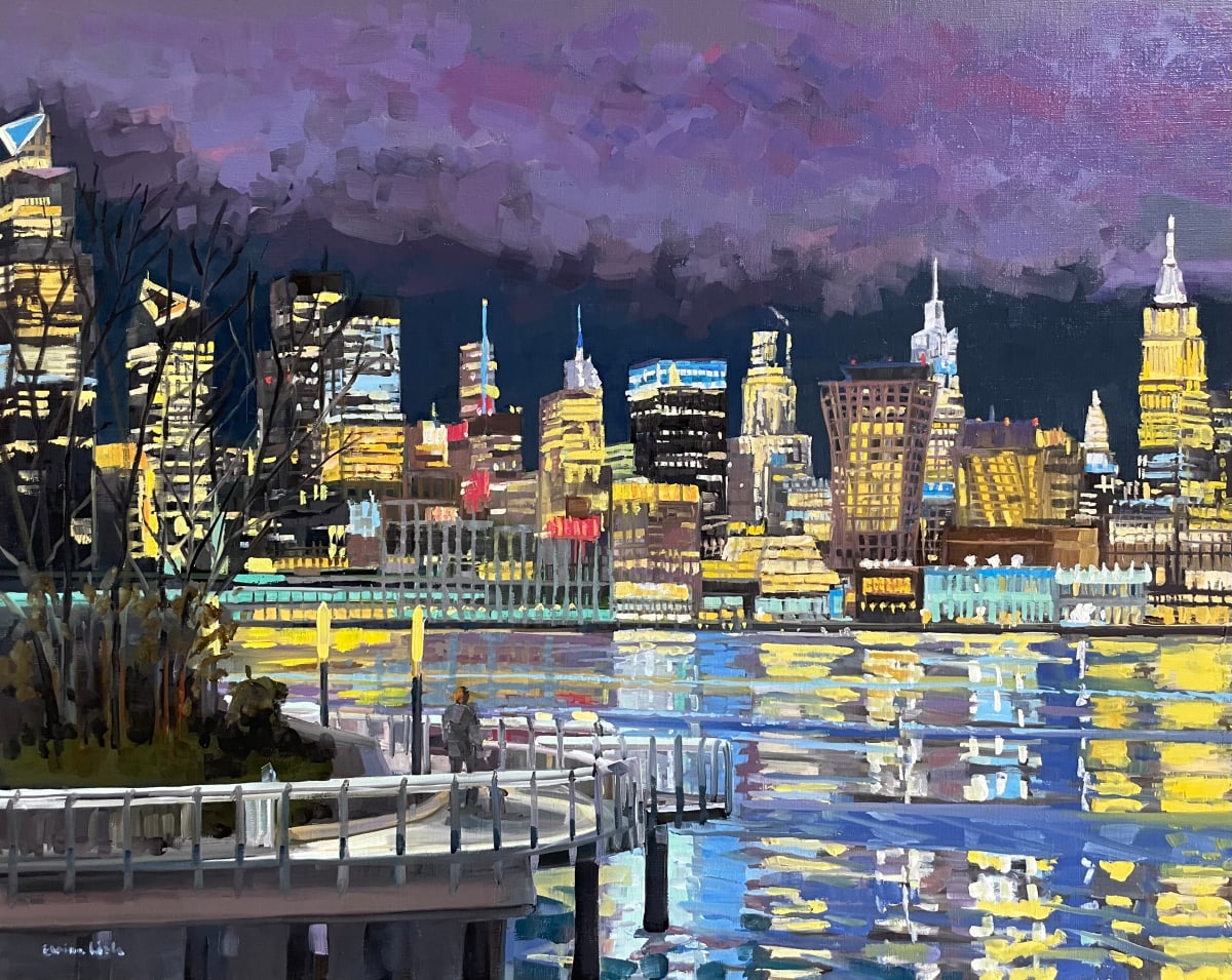 Night Walk Hoboken by Elaine Lisle 