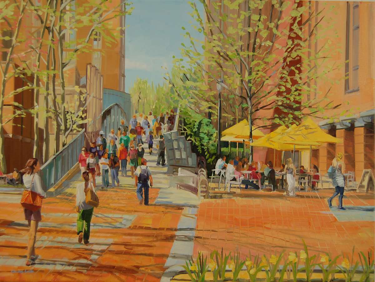 Locust Walk Spring by Elaine Lisle, Image 1.