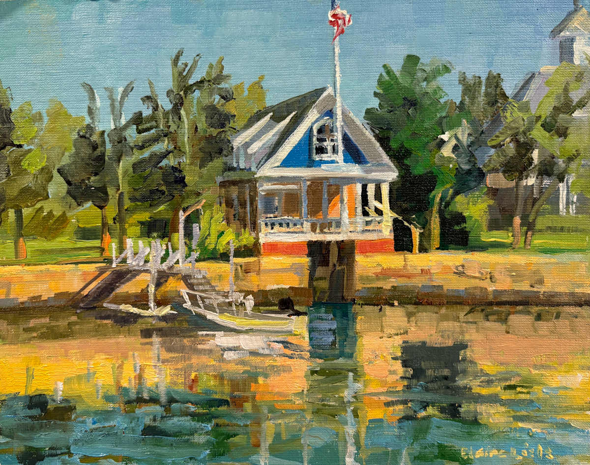 Lone Boathouse by Elaine Lisle 