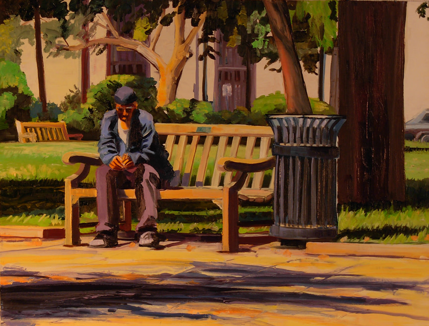 man on the Bench by Elaine Lisle 