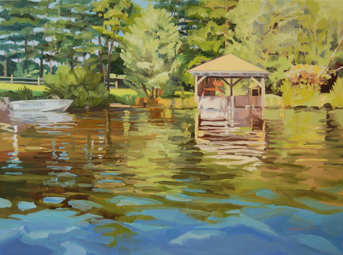 Squam Boathouse by Elaine Lisle 